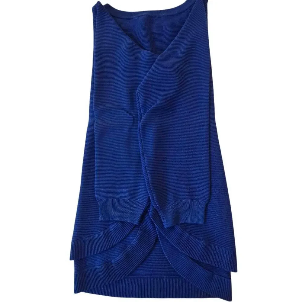 Cyrus Womens 2X Royal Blue Ribbed Pullover Sweater Plus Size